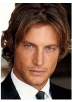 Brown Monofilament Short Men Toupee 