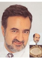 100% Human Hair Short Mens Mono Toupee 
