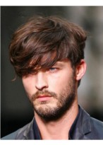 Wavy Short Brown Men Wig 