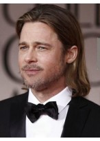 Full Lace Human Hair Straight Men Wig 