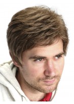Full Lace Wavy Human Hair Men Wig 