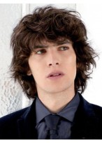 Wavy Human Hair Lace Front Mono Top Wig 