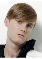 Short Straight Human Hair Mens Wig 