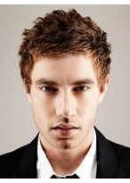 Curly Short Full Lace Mens Wig 