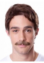 Synthetic Wavy Short Capless Men Wig 