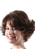 Medium Straight Brown Synthetic Wig 