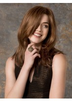 Blonde Monofilament Straight Long Wig Without Bangs 