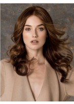 Long Wavy Monofilament Brown Wig 