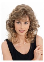 Medium Wavy Monofilament Blonde Wig 