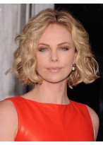 Wavy Blonde Female Short Wig 