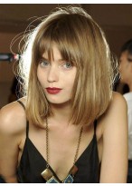 Medium Straight Blonde Synthetic Wig 