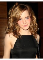Medium Wavy Brown Synthetic Wig 