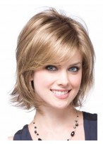 Medium Length Blonde Synthetic Wig 