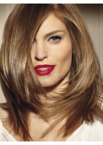 Medium Length Straight Lace Front Synthetic Wig 