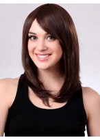 Straight Medium Length Capless Synthetic Wig Without Bangs 