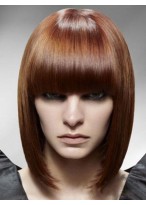Straight Medium Length Capless Synthetic Wig 