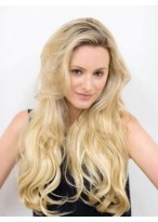 Long Capless Wavy Synthetic 3/4 Wig 