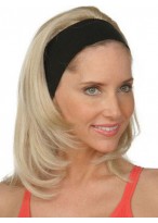 Straight Capless Medium Synthetic 3/4 Wig 
