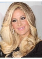 Kim Zolciak Comfortable Lace Front Mono Top Synthetic Wig 