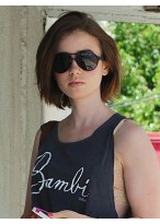 Layered Lily Collins Lace Front Remy Human Hair Wig 
