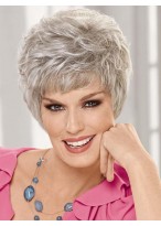 Lightweight Capless Style Gray Wig 