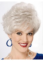 Fashionable Short Soft Layered Gray Wig 