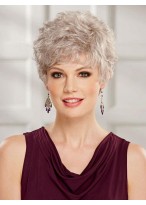 Short Wavy Synthetic Gray Wig 