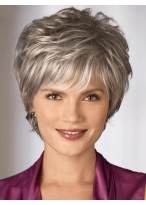 Charming Capless Short Layerd Gray Wig 