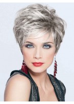 Chic Short Wavy Capless Gray Wig 
