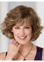 Shimmering Human Hair Wavy Capless Wig 