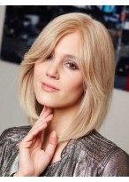 Smooth Human Hair Straight Lace Front Wig 