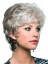 Capless Short Wavy Synthetic Gray Wig