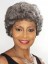 Capless Short Wavy Silver Gray Wig