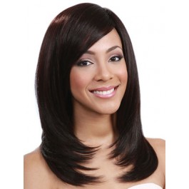 Straight Synthetic Medium Length Lace Front Wig