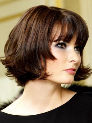 Medium Length Human Hair Wig For Woman With Little Curls