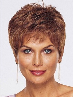 Graceful Hand Tied Lace Front With Mono Short Human Hair Wig