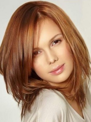 2014 New Style Mid-Length Straight Lace Front 100% Remy Hair Wig