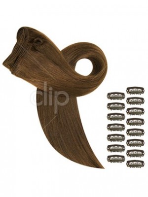 16" Straight Clip In Remy Hair Extensions