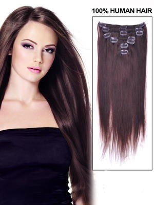 14" Gorgeous Straight Human Hair Extension With Clips