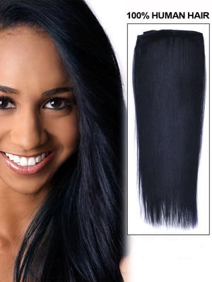 16" Straight Remy Hair Extensions With Clips