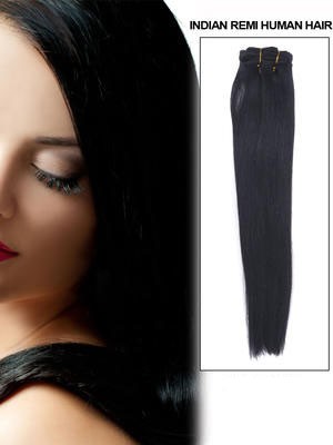 18" Straight Remy Human Hair Extension With Clips