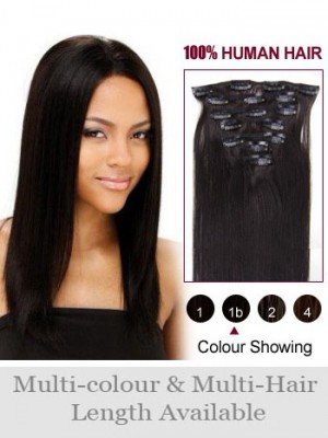 24" Charming Straight Remy Hair Extension With Clips