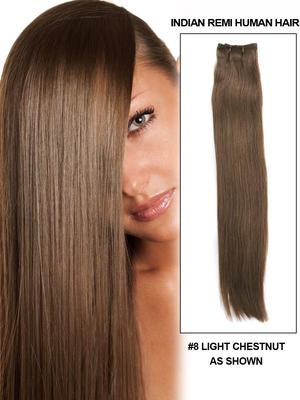 22" Straight Remy Human Hair Weft Extensions