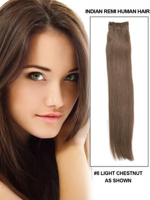18" Straight Gorgeous Human Hair Weft Extensions