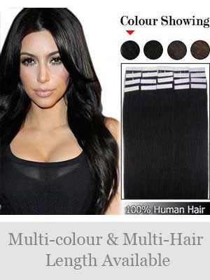 Cute 16" 20pcs Remy Hair Tape In Hair Extensions