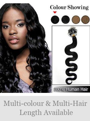 20" 100% Human Hair Wonderful Wavy Micro Loop Hair Extensions