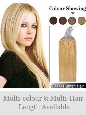 Straight 18" 100% Human Hair Micro Loop Extensions