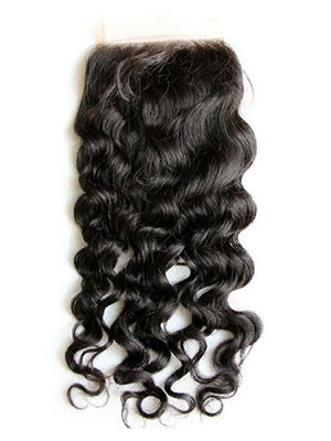 Top Quality Free Part Remy Hair Deep Wave Lace Closure