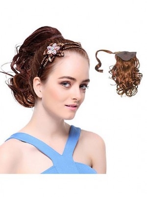 Graceful Synthetic Brown Wavy Ponytail
