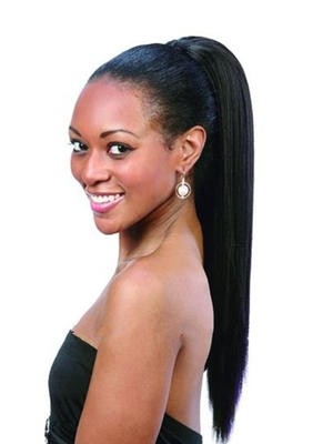 20" Staight Long Remy Human Hair Ponytail